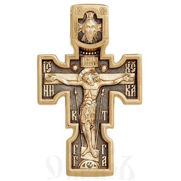 крест «распятие. архангел михаил. казанская икона божией матери», золото 585 проба желтое (арт. 201.084)
