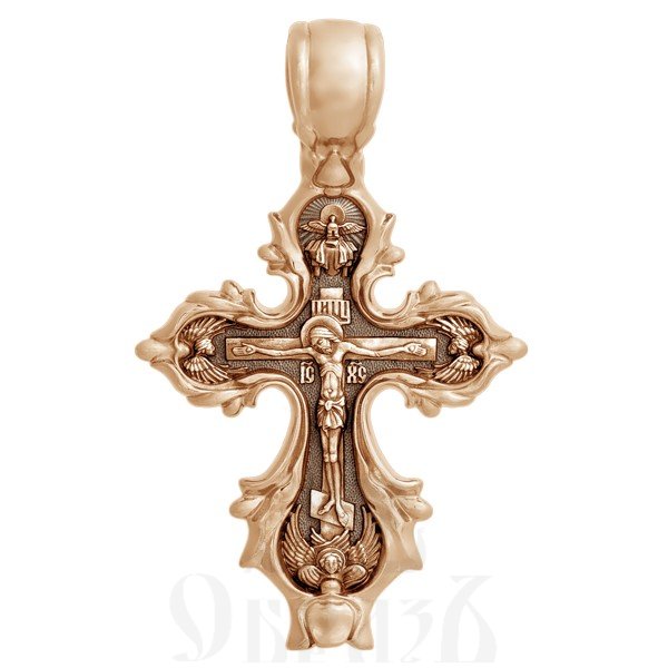 крест «распятие. икона божией матери «живоносный источник», золото 585 проба красное (арт. 201.249-1)